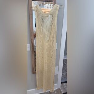 Beige Sleeveless Knit Maxi Dress
